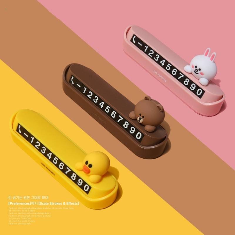 Line FRIENDS Bảng Ghi Số Điện Thoại Đậu Xe Tạm Thời Hình Gấu Nâu Hoạt Họa Đáng Yêu