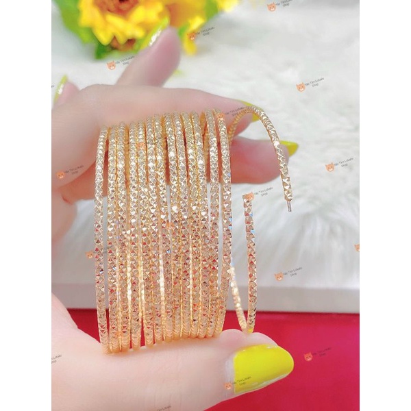 Bộ Ximen 07 Chiếc Trúc Có Khía Mạ Vàng 18k Loại Cao Cấp Lâu Phai - Xi men Trúc - Dễ Phối Thời Trang - Lokalo Shop