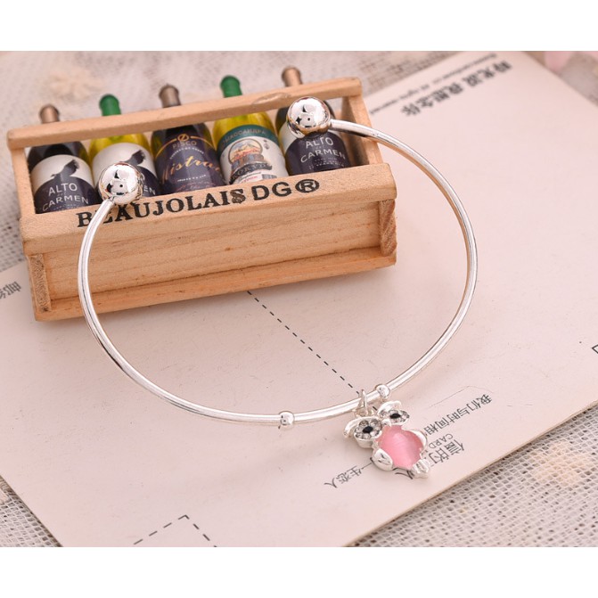 [Mã FAMAYFA giảm 10K đơn 50K] Vòng tay con cú đính đá Acrylic mạ bạc nhẹ