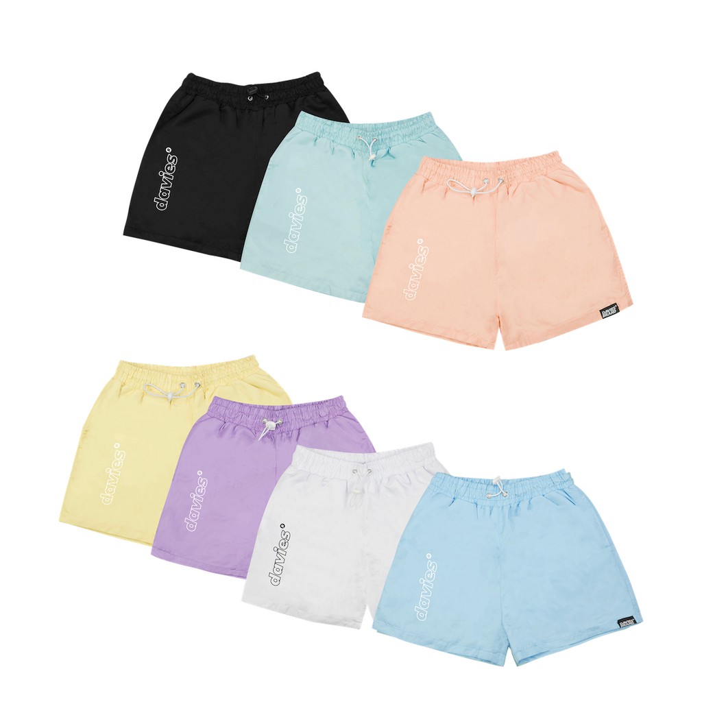 Quần đùi dù nữ basic nhiều màu đẹp DAVIES Logo Short local brand