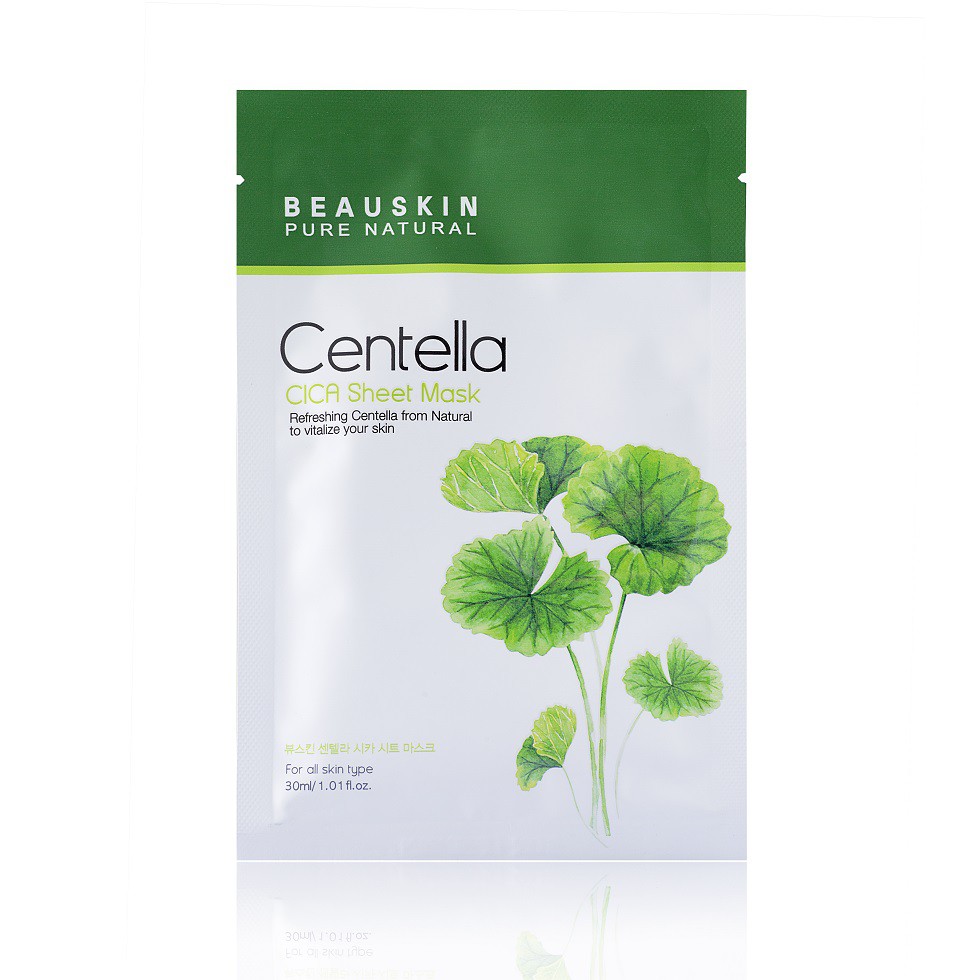 Mặt Nạ  Dưỡng Ẩm BEAUSKIN Cica Centella Sheet Mask Căng Mịn, Mềm Da, Cấp Ẩm Sâu 30ml - BSMK0500110