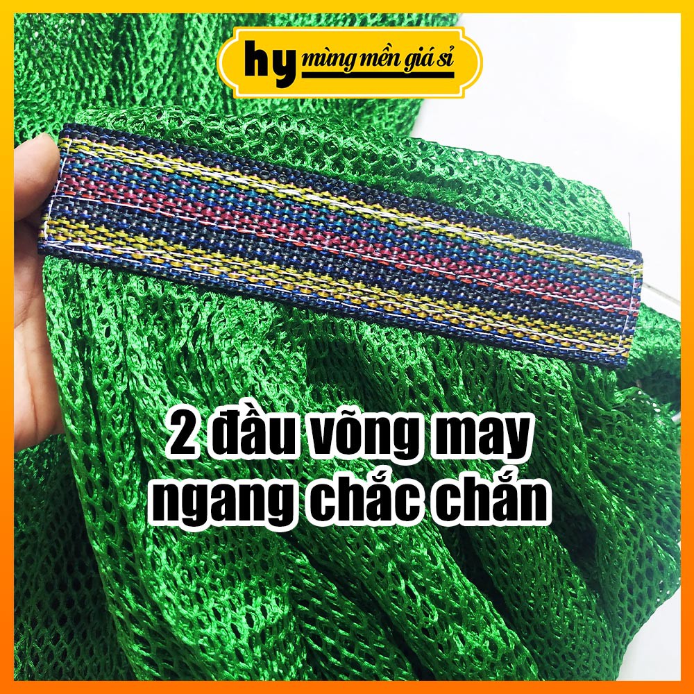 [TẶNG 5M DÂY] Võng lưới 2 lớp dài 2m2 may đầu có dây xích - ẢNH THẬT 100% | Mùng mền giá sỉ Hy