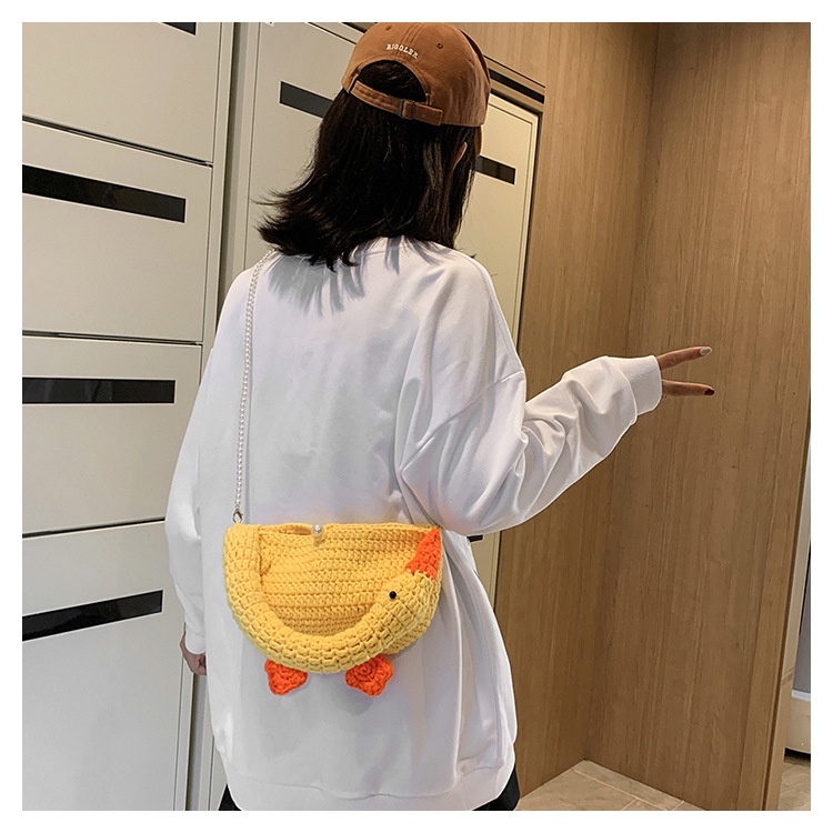 Túi Đeo Vai / Kẹp Nách Dệt Kim Họa Tiết Hoạt Hình Mẫu 2022 Niche Thời Trang Cho Nữ