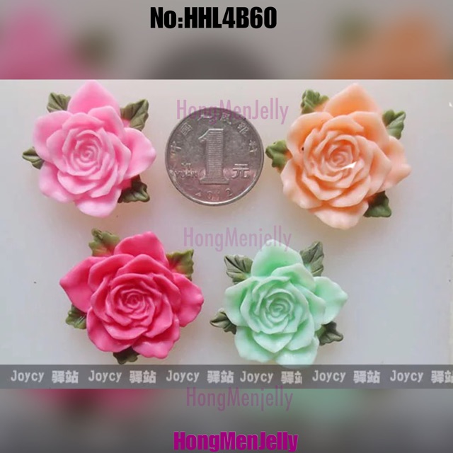 Khuôn Hoa Hồng kèm Lá 4 Bông 2,5cm