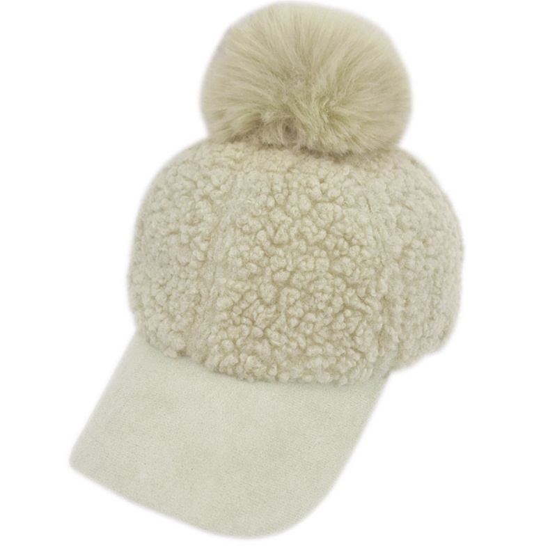 Mũ Lưỡi Trai Giả Lông Cừu Màu Trơn Chống Nắng Giữ Ấm Tùy Chỉnh Màu Sắc Cổ Điển Thời Trang Cho Nữ