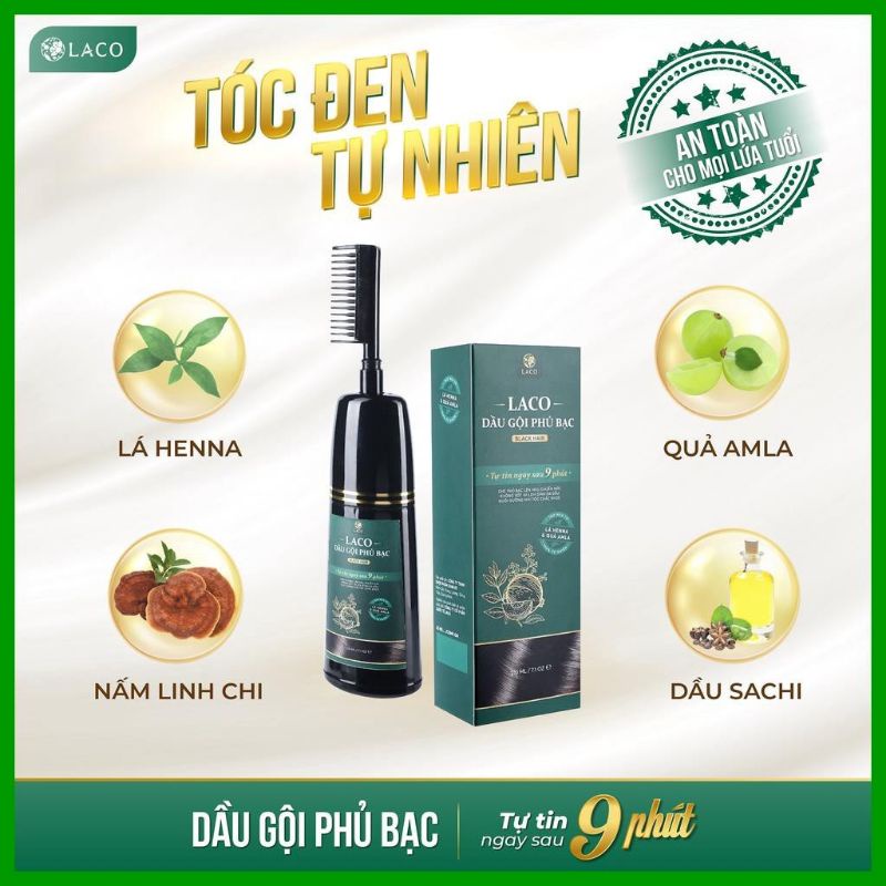 Dầu Gội Phủ Bạc LACO Tặng Kèm Lược Thông Minh