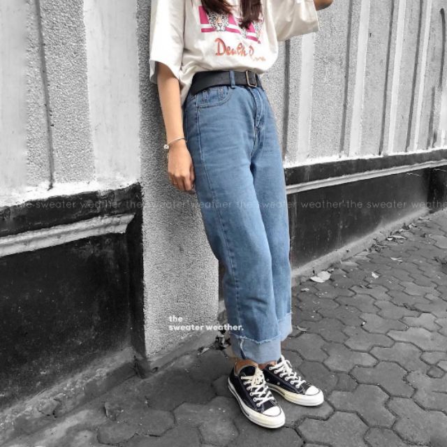 Quần Jeans Suông gập gấu | BigBuy360 - bigbuy360.vn