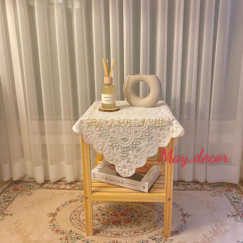 [Mã LIFEHLSALE2 giảm 10% đơn 0Đ] Khăn trải bàn, tab đầu giường phong cách retro -may.decor-