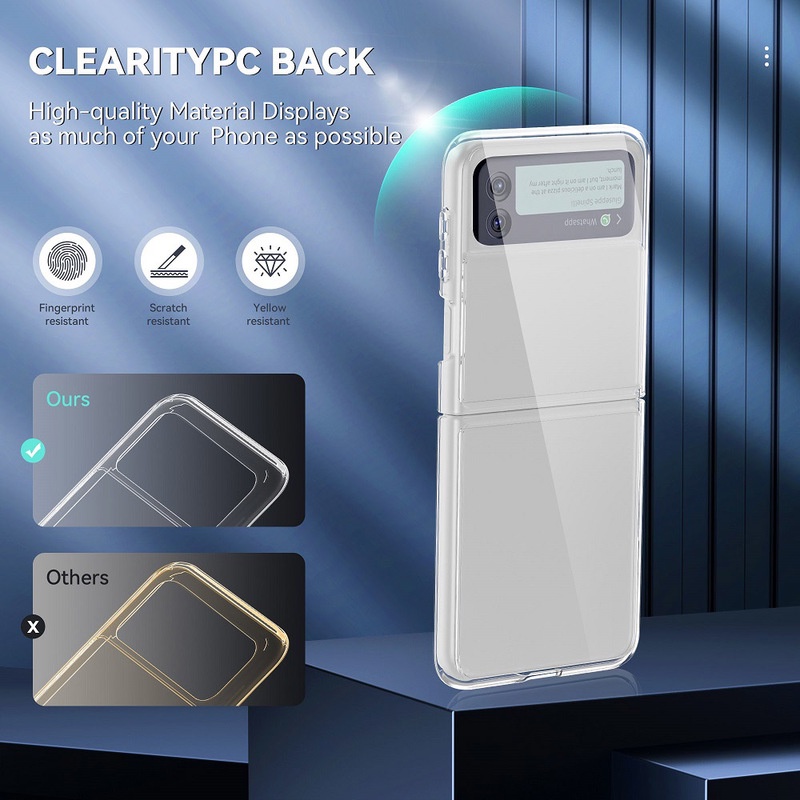Ốp Điện Thoại TPU + PC Mềm Trong Suốt Siêu Mỏng Chống Sốc Cho Samsung Galaxy Z Flip 3