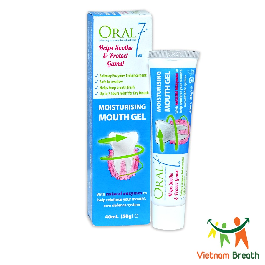 Gel bôi giữ ẩm miệng Oral7 Moisturising 40ml nhập khẩu từ Anh Quốc - Tặng 01 hộp tăm chỉ nha khoa Oraltana 50 cây