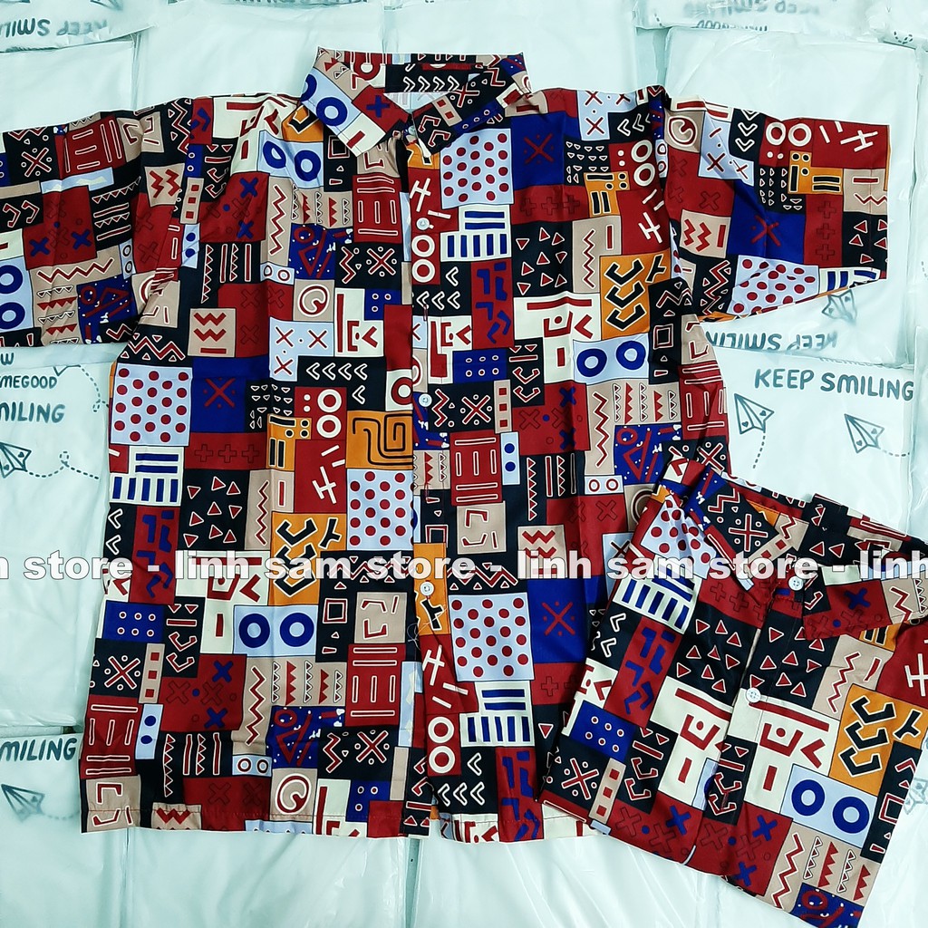 Áo SƠ MI NỮ form rộng in 3D cổ bẻ tay ngắn - lỡ dáng ulzzang freesize unisex mặc cặp, nhóm, HỌA TIẾT HÌNH | BigBuy360 - bigbuy360.vn