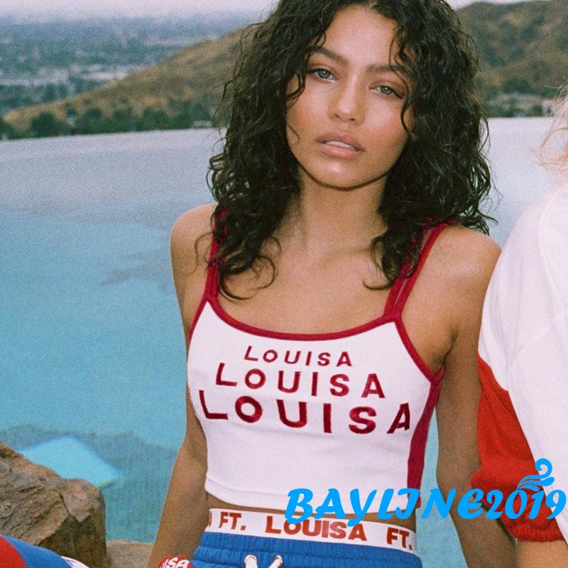 Áo Croptop Không Tay Thêu Chữ Thời Trang Cho Nữ