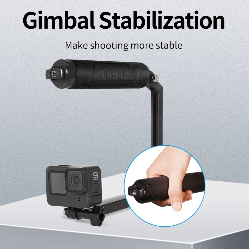 Telesin Tay Cầm Chống Nước 3 Chiều gopro 12 11 10 9 8 insta360 osmo action