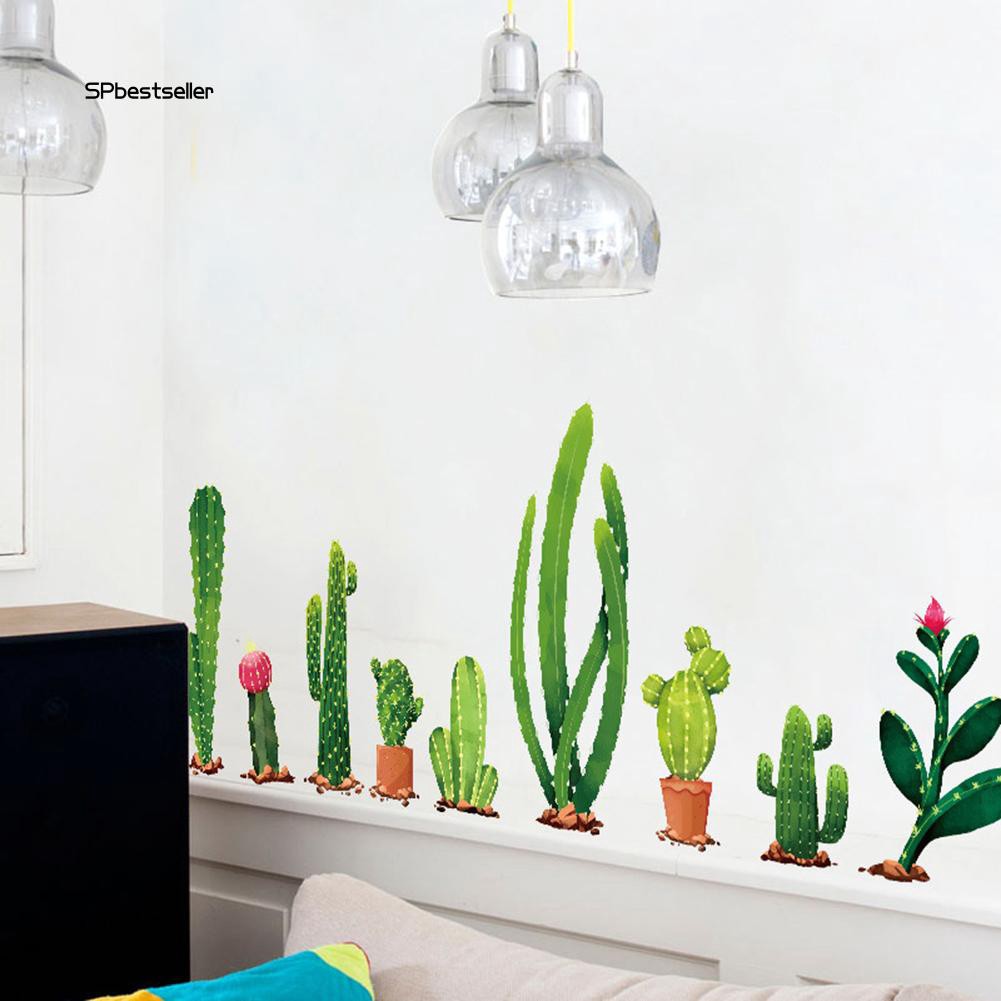 Miếng dán tường trang trí nội thất hình cây xương rồng độc đáo