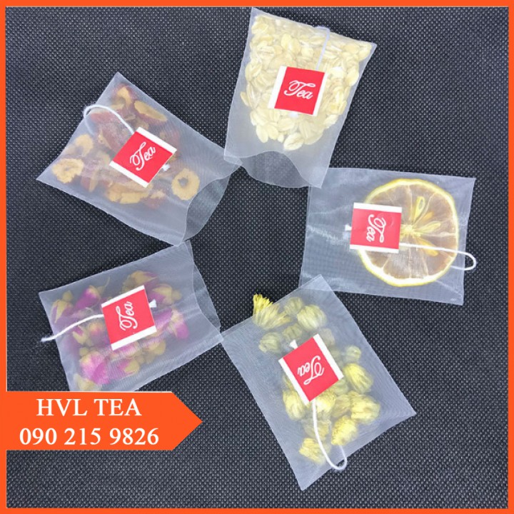 Túi lọc trà, thảo dược lưới tam giác dây nhúng, hàn nhiệt - HVL TEA