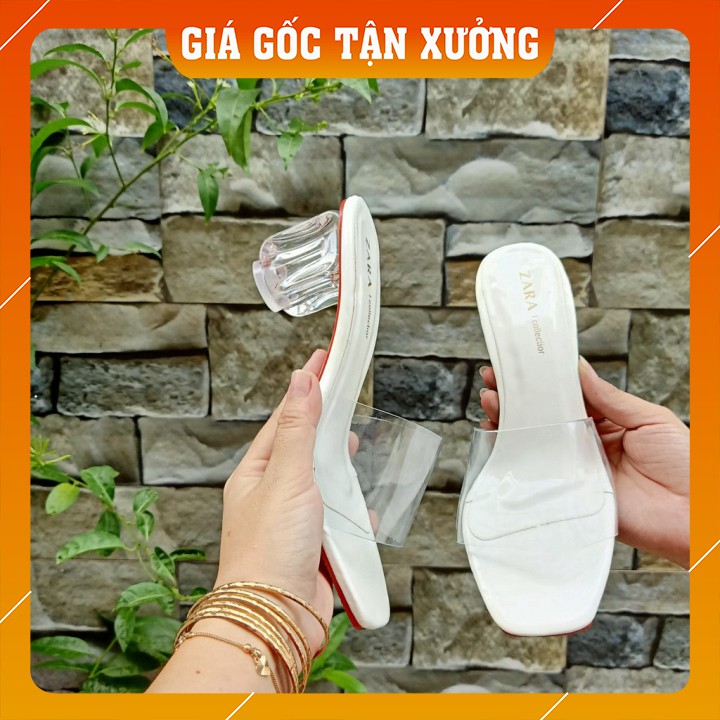 Giày cao gót trong suốt quai trong 5 phân hình thật [TUYỂN SỈ VÀ DROP]