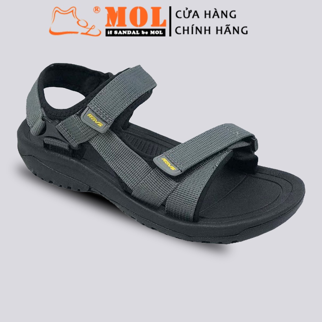 Giày sandal nam quai ngang có quai hậu cố định mang đi học đi biển du lịch hiệu Rova RV866G