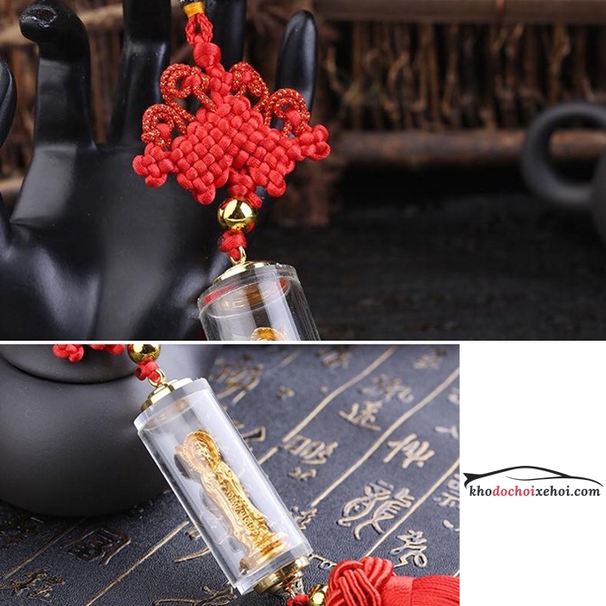 Dây Treo Xe Ô Tô Tượng Phật Bà Quan Âm 3 Mặt - Dây Treo Trang Trí Ô Tô Gương CARZONE.TOP