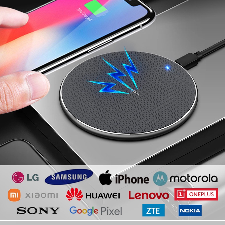 Đế Sạc Nhanh Không Dây Đa Năng Cho Samsung Iphone Motorola Xiaomi HUAWEI LG