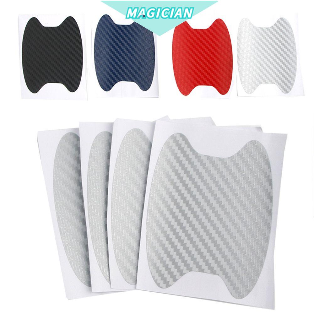 Set 4 miếng phim dán bảo vệ tay cầm cửa xe hơi chống trầy xước bằng sợi carbon nhiều màu sắc