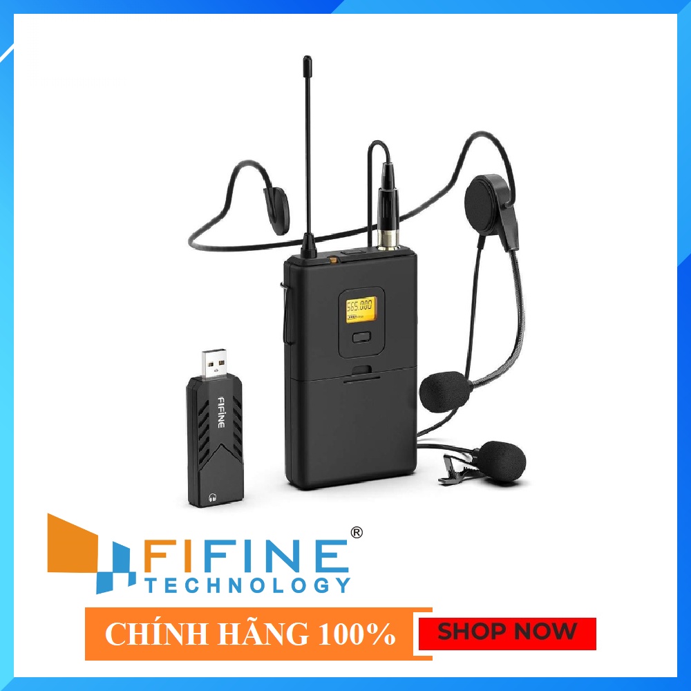 FIFINE K031B - HÀNG CHÍNH HÃNG - Mic thu âm không dây cổng USB dành cho Máy tính