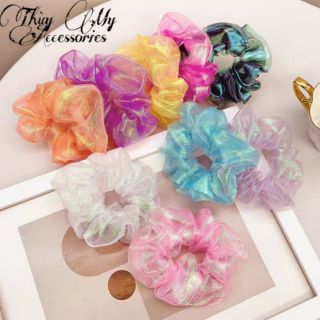 Cột tóc scrunchies phản quang- hologram- Thùy My Accessories