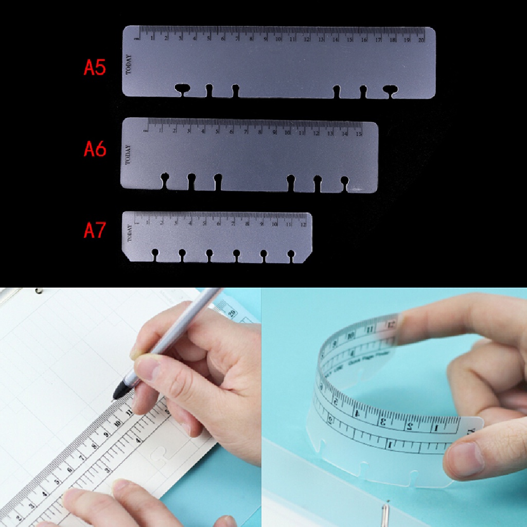 Thước Đo 6 Lỗ Khổ A5 A6 A7 Bằng Nhựa PVC Tiện Dụng