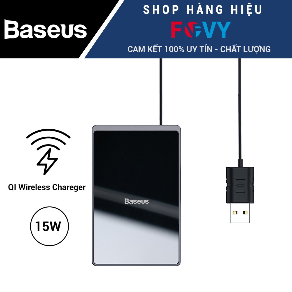 Đế sạc nhanh không dây siêu mỏng Baseus Card Ultra-thin Wireless Charger (15W, 0.3cm Portable Card Design,Qi Wireless)