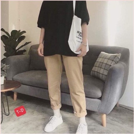 Quần kaki baggy dáng suông 🍄Onetop🍄 quần kaki ống rộng, baggy form rộng freesize ulzzang 20380