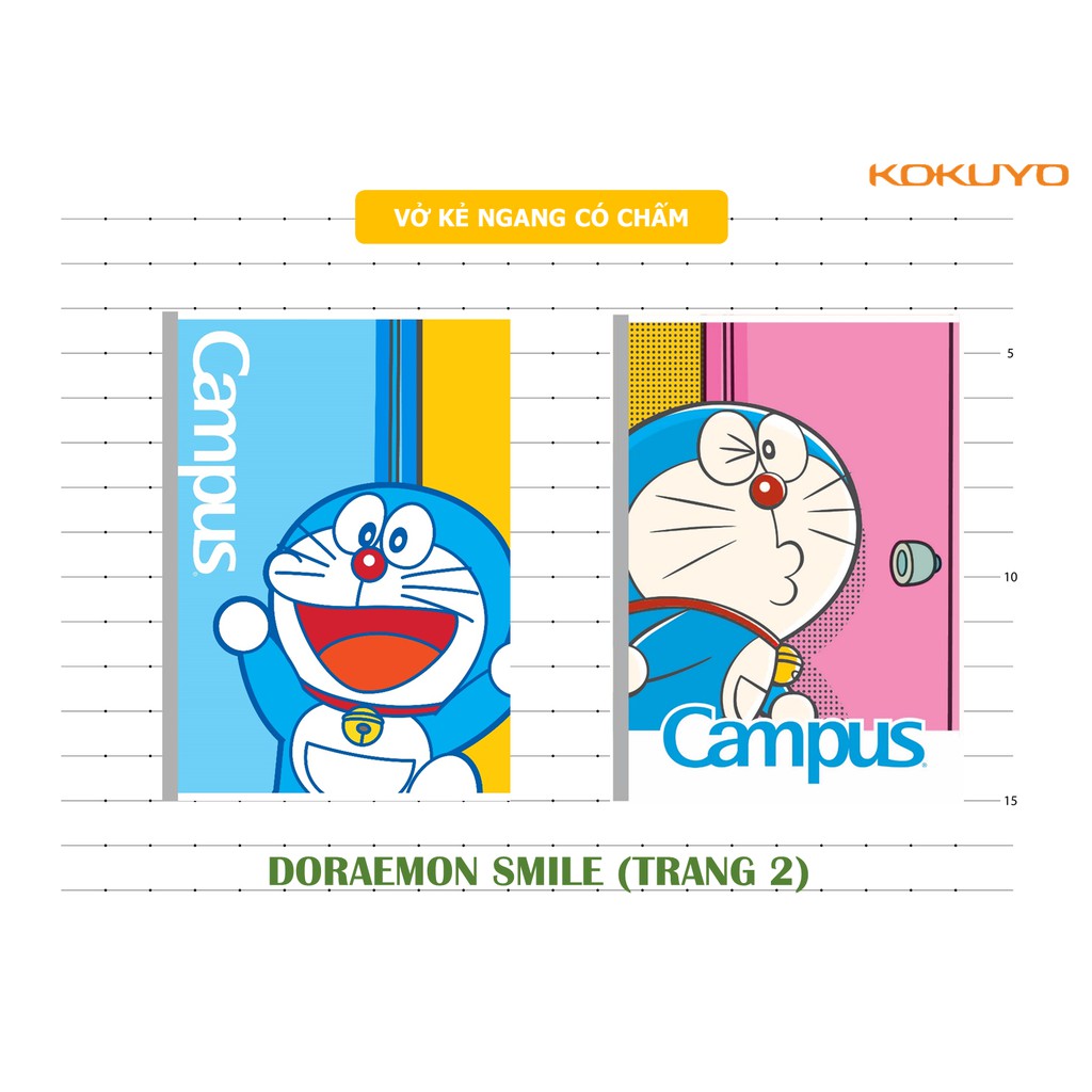 Vở CAMPUS kẻ ngang 80,120, 200 tr DORAEMON, tập kẻ ngang DORAEMON - Soleil Shop