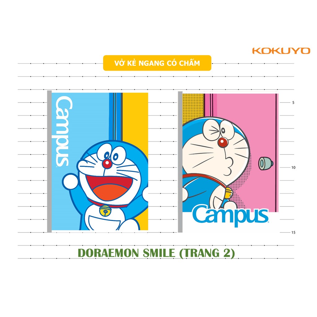 Vở CAMPUS kẻ ngang 80,120, 200 tr DORAEMON, tập kẻ ngang DORAEMON - Soleil Home