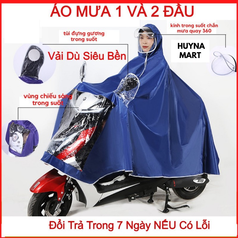 Áo Mưa Phản Quang Có Kính Che Mặt (1 đầu và 2 đầu) AM03