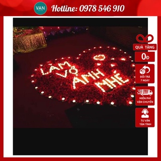 [SIÊU HOT ]Nến tealight - phụ kiện trang trí sinh nhật, tỏ tình (100 nến tealight trắng + 300 cánh hoa hồng giả lụa)