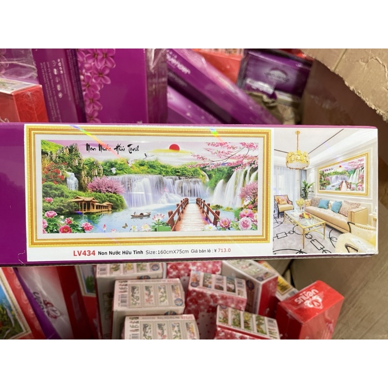 Tranh Đính Đá-Tranh Thêu Phong Cảnh Non Nước Hữu Tình Lv435,Lv434,Lv433,Vs038,Vs031,Lv3320,Lv3321,Lv3322,Lv3100