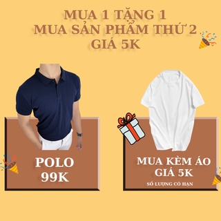 Áo Polo,nam, Áo thun có cổ cotton trơn basic thời trang công sở