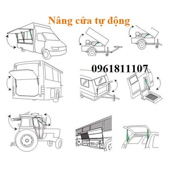 Xi lanh điện lực nâng 500N