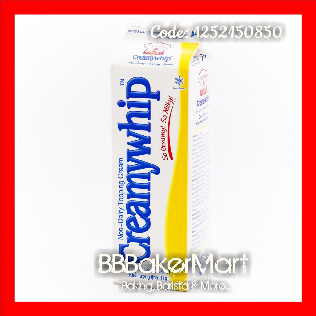 HỎA TỐC  Kem TOPPING trang trí bánh CREAMYWHIP màu NGÀ - Hộp 1kg