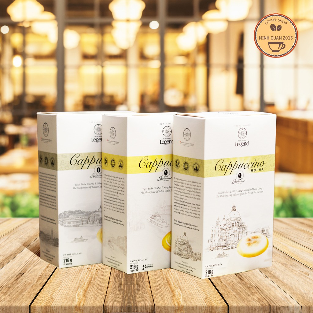 Cà Phê Sữa Trung Nguyên Legend Vị Cappuccino Mocha - Capuchino Hazelnut, Hộp 12 gói