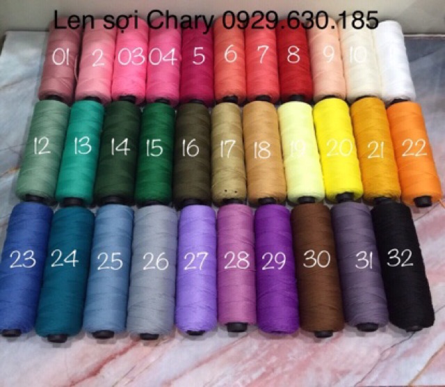 Len Sợi Dệt Cotton trơn Bảng Màu 2