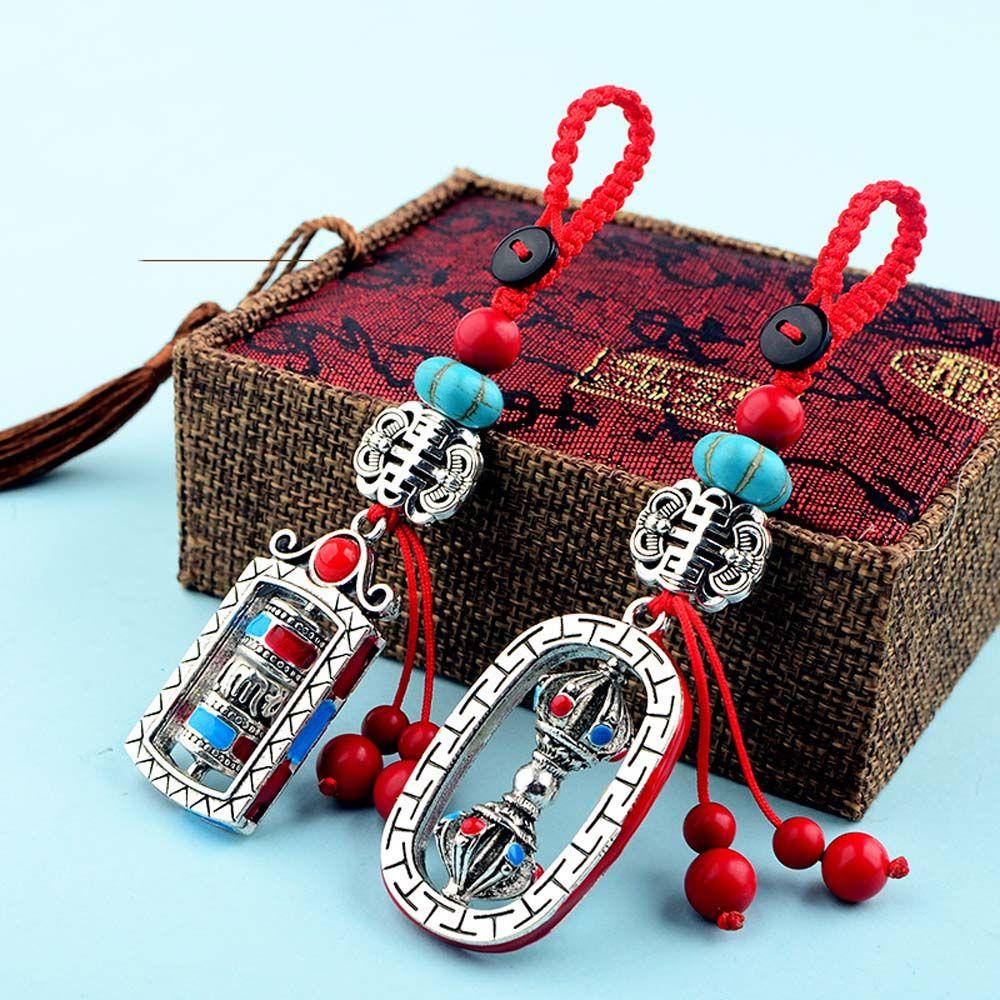 MXGOODS Móc Khóa Hình Bánh Xe Cầu Nguyện Phong Cách Vintage