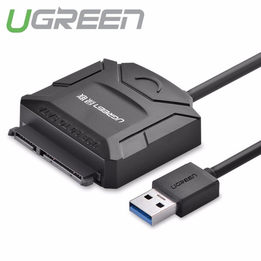 Cáp đọc dữ liệu ổ cứng USB 3.0 sang SATA kèm dây nguồn 12V2A dài 50cm - Ugreen 20611