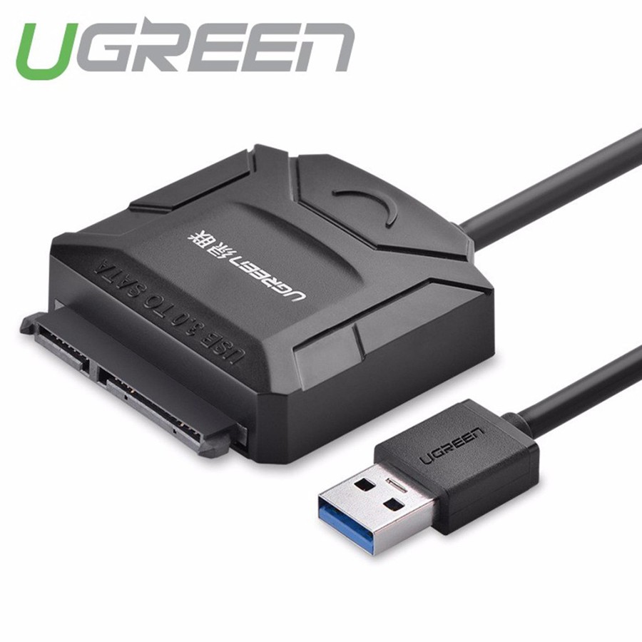 Cáp đọc dữ liệu ổ cứng USB 3.0 sang SATA Ugreen 20611 - 20231 kèm dây nguồn 12V2A dài 50cm - HapuStore