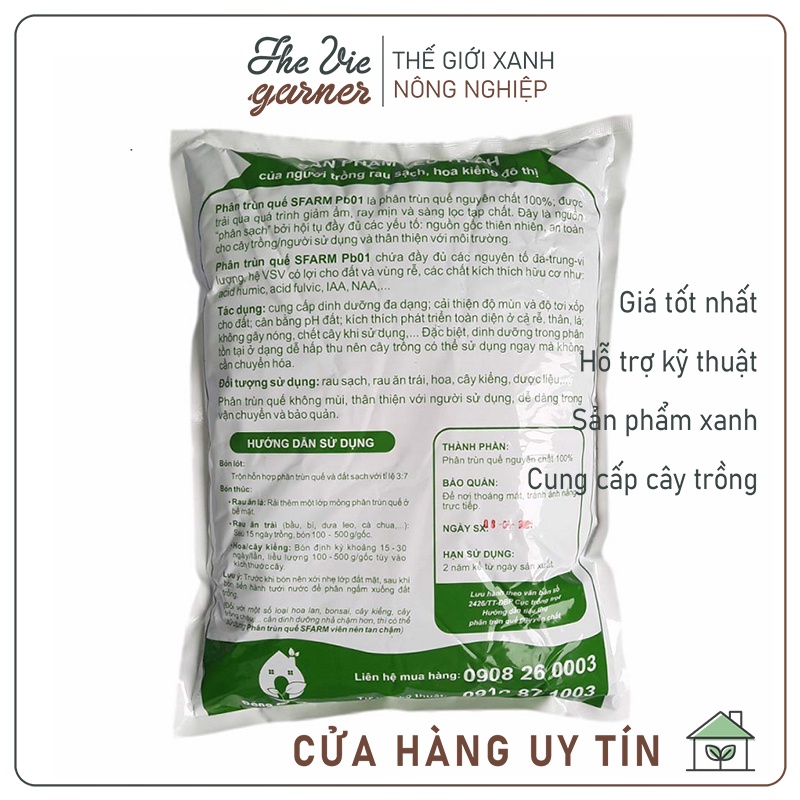 Phân trùn quế SFARM cải tạo đất, tạo độ mùn - 2kg