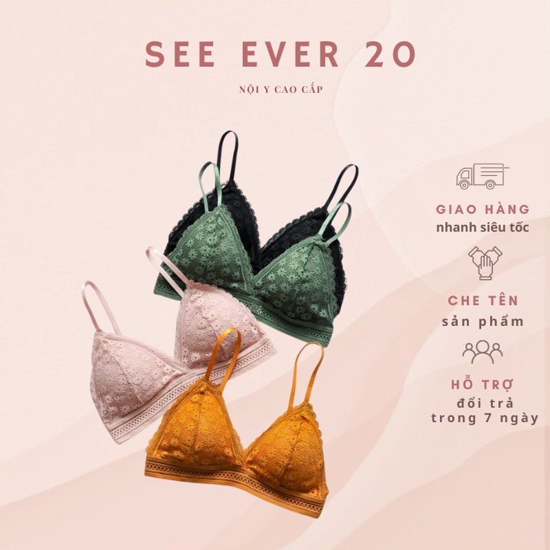 Áo Bra Ren Hoa Kiểu Pháp Mút Mỏng Cài Sau  Gợi Cảm Sexy mẫu 7338