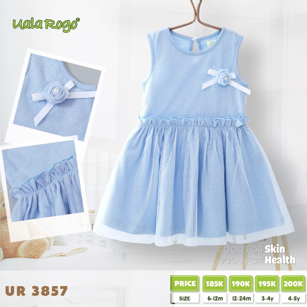 UALAROGO UR3857- Váy cotton phối tuyn kim tuyến cho bé