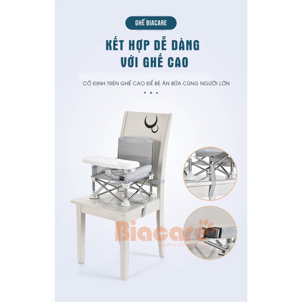 [Freeship] Ghế Ăn Dặm Gấp Gọn Biacare kiểu dáng Hàn Quốc Siêu Nhẹ Cho Bé, Ghế Ăn Dặm Du Lịch Gấp Gọn