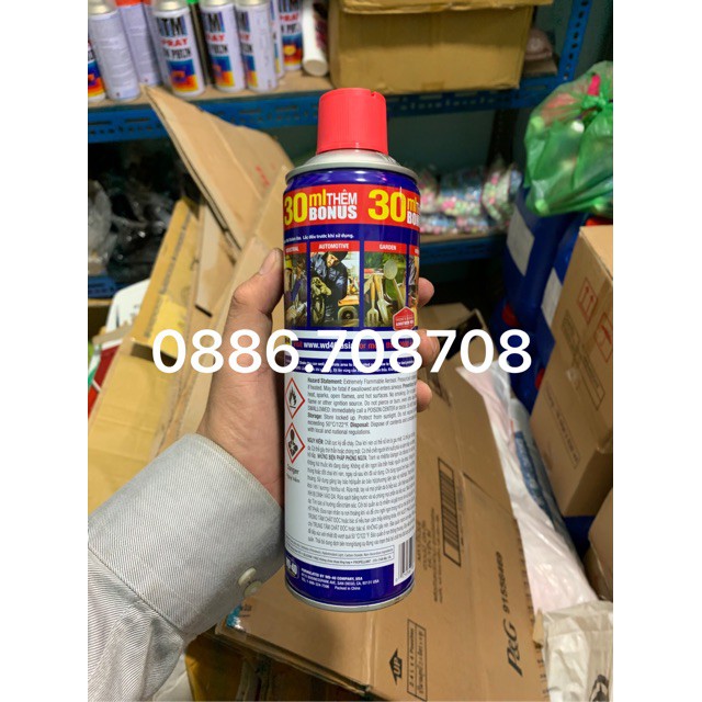 Chai xịt chống rỉ,chống ẩm bảo dưỡng Wd40 412ml(tăng giá bán)