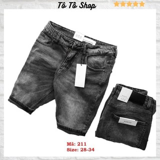 Quần Sọt Nam ❤️FREESHIP❤️ Quần Short Jean Nam Xám Trơn Chất Bò Co Giãn Chuẩn Hàng VNXK Tô Tồ Shop - QSJNM211