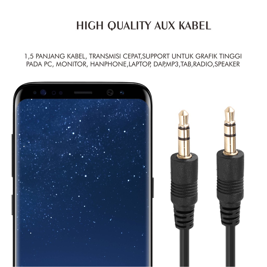 Dây cáp chuyển đổi từ cổng 3.5mm sang cổng AUX cho loa MP3 xe hơi 1.5m