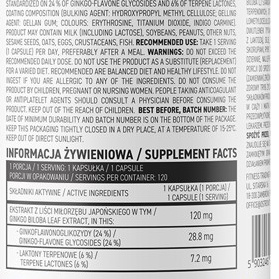 OSTROVIT GINKGO BILOBA - VIÊN UỐNG HỖ TRỢ TUẦN HOÀN NÃO, TĂNG CƯỜNG SỨC KHỎE NÃO BỘ, GIẢM LÃNG TRÍ (120 VIÊN)